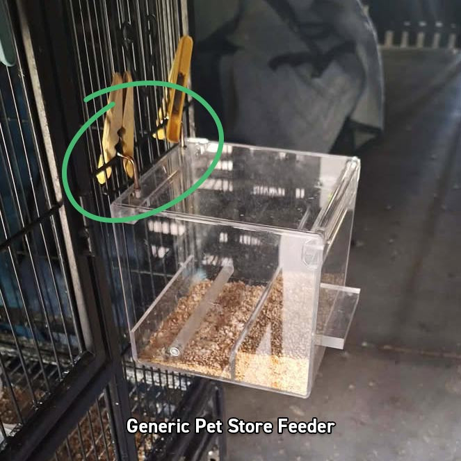 Bird seed mess on floor before Seed Cube no mess bird feeder
