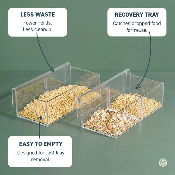 Seed Cube Large Easy-Tray bird feeder insert designed for quick removal and reuse of dropped food.