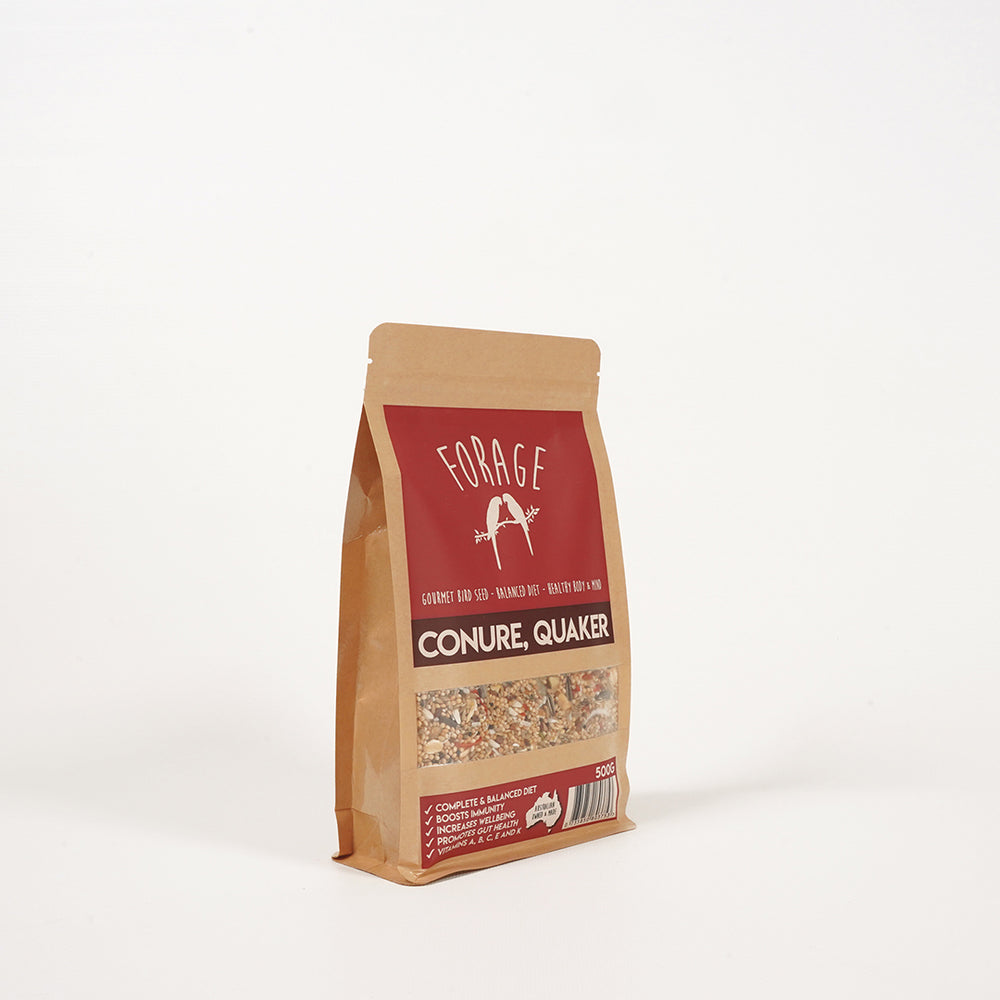 Premium Forage Gourmet seed blend for Conures and Quakers
