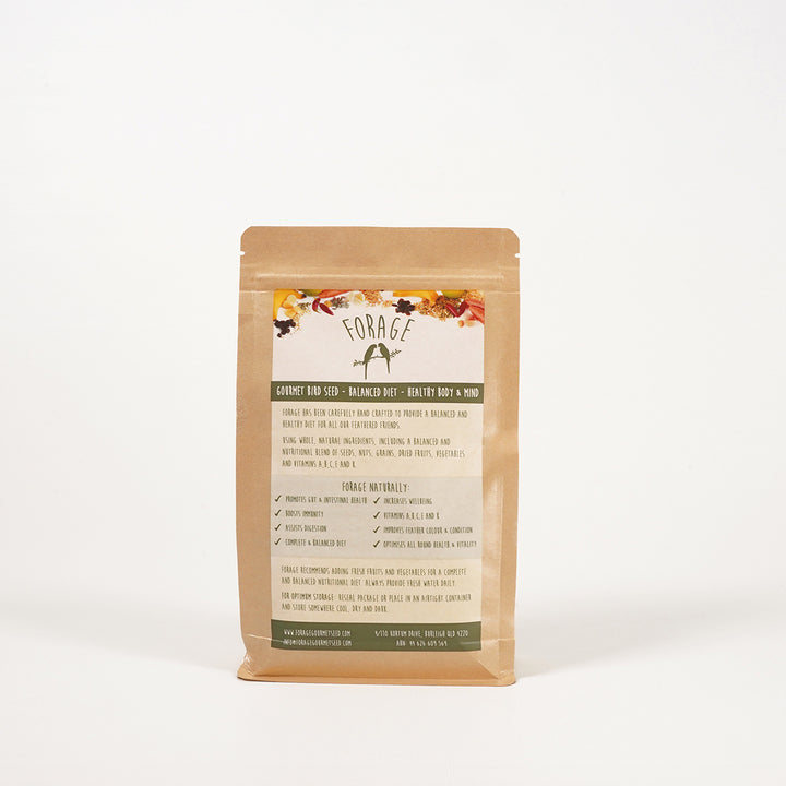 Forage Gourmet Galah, Corella & Cockatoo seed mix encouraging natural foraging
