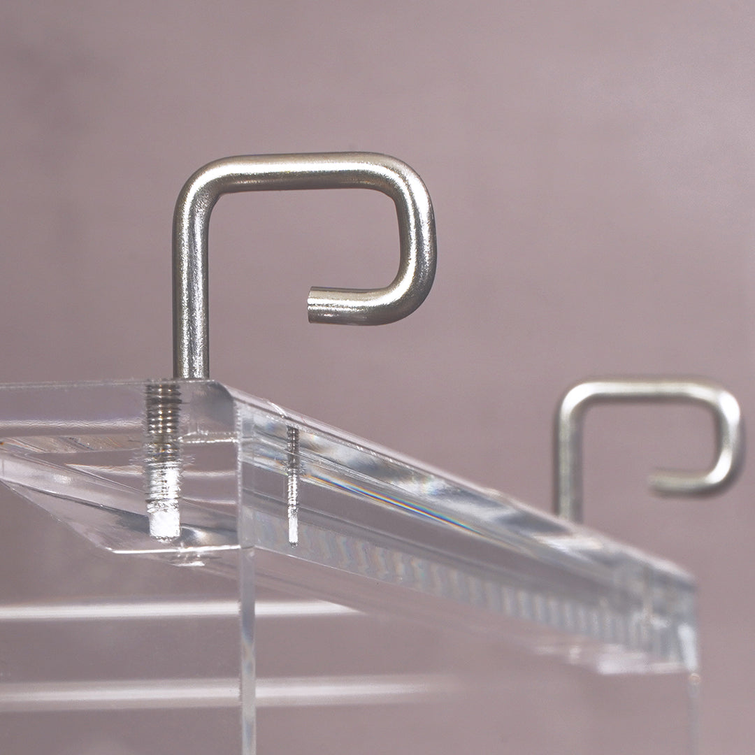 Clear acrylic bird feeder with stainless hooks – Seed Cube Talon Grip Hooks