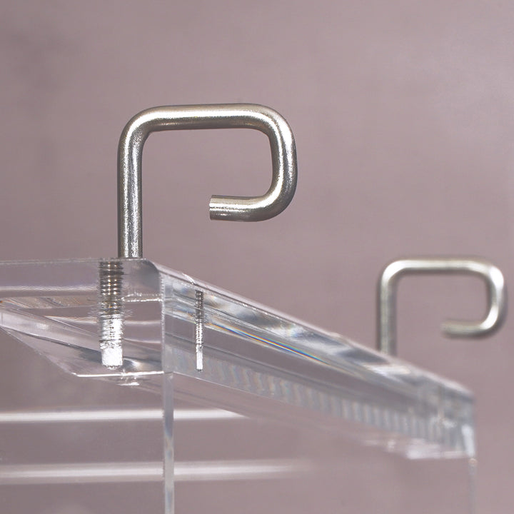 Clear acrylic bird feeder with stainless hooks – Seed Cube Talon Grip Hooks