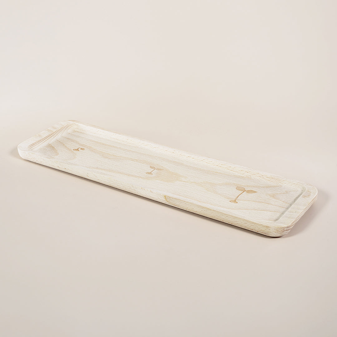 Micropod Continuous Grow Kit with wooden base, supporting multiple trays for staggered microgreens harvests to use with Seed Cube feeding.