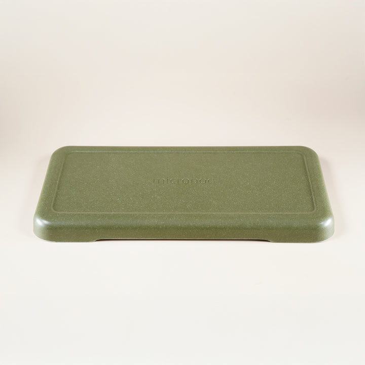 Micropod large lid in avocado colour, covering trays during germination to support healthy microgreens growth with Seed Cube feeding.