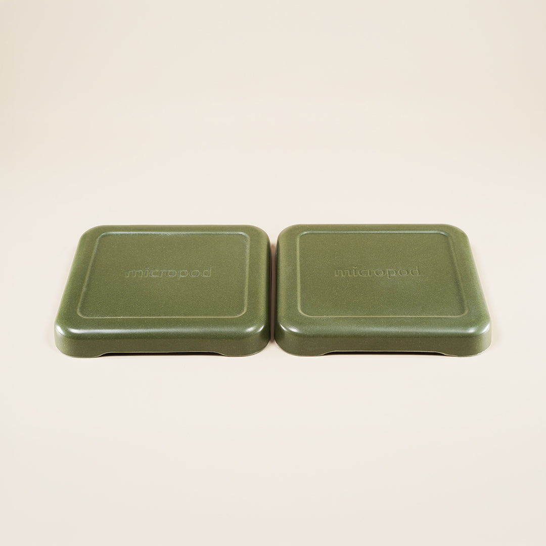 Micropod small lids twin pack in avocado colour, used to cover trays during germination for clean microgreens growth with Seed Cube feeding.