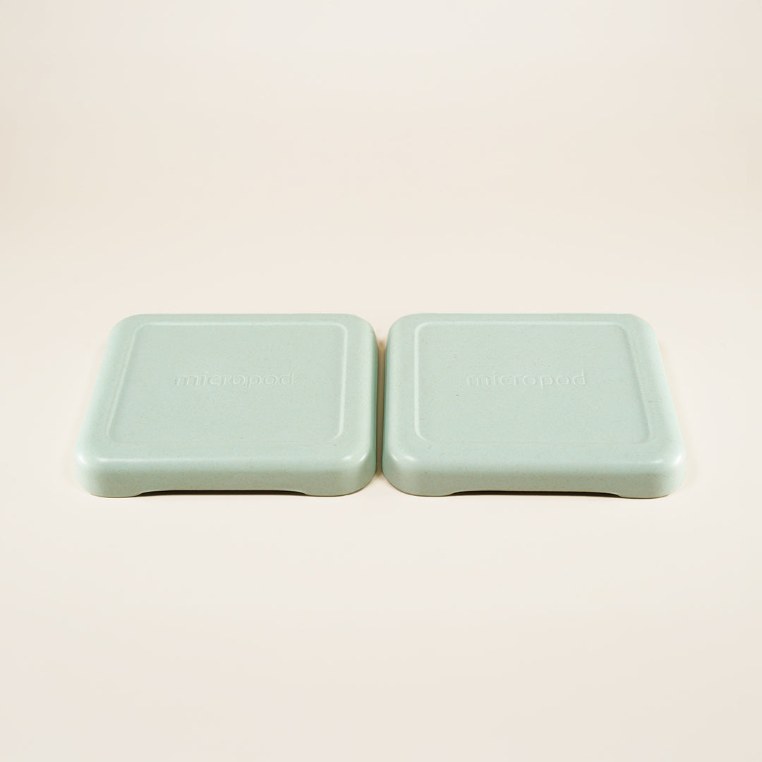 Micropod small lids twin pack in seafoam colour, used for covering trays during germination to ensure healthy microgreens growth with Seed Cube feeding.