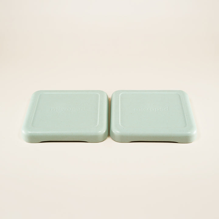 Micropod small lids twin pack in seafoam colour, used for covering trays during germination to ensure healthy microgreens growth with Seed Cube feeding.