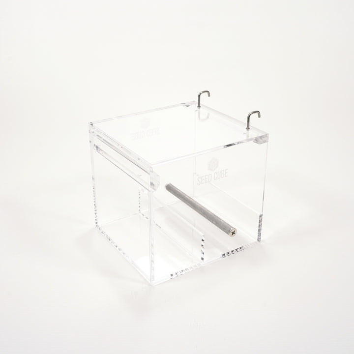 Durable UV-stable acrylic Small Seed Cube mess free feeder
