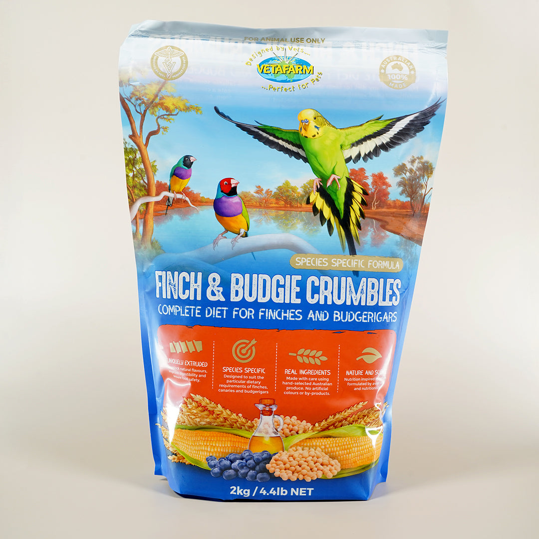 Vetafarm Finch & Budgie Crumbles – complete crumble diet for small birds

